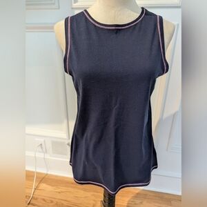 Nautica NWOT Navy Sleeveless Top with Pink Trim